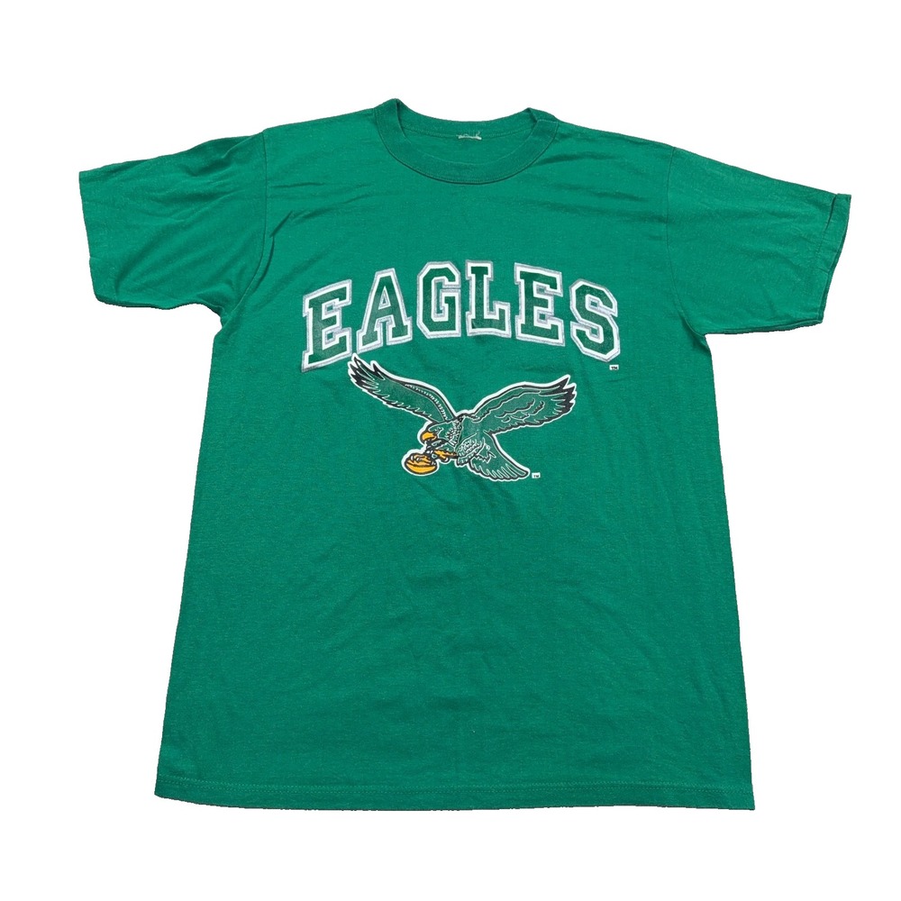 Vintage Philadelphia Eagles Shirt Men Medium Green Tee Single Stitch 90s NFL